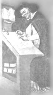 Деталь фрески 1352 г. Томмазо да Молены. Монах в очках - брат Угоне из Прованса